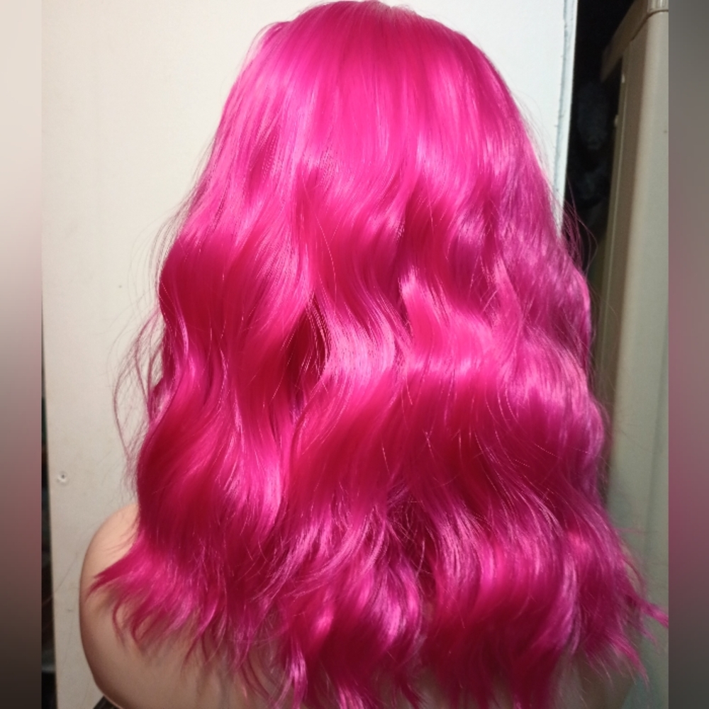 Vibrant Pink Wig for Women - Picture 2 of 6